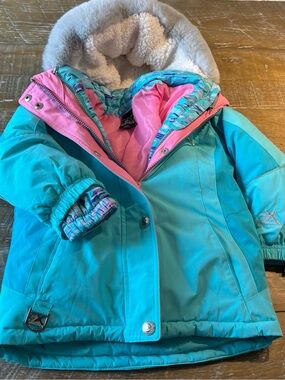 ZeroXposur Teal and Pink Kids 3 in 1 All Seasons System Jacket size 4/5 Reg.$140